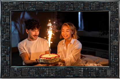 Premium Black Mosaic Textured Photo Frame | Elegant Decorative Picture Frame for Home & Office