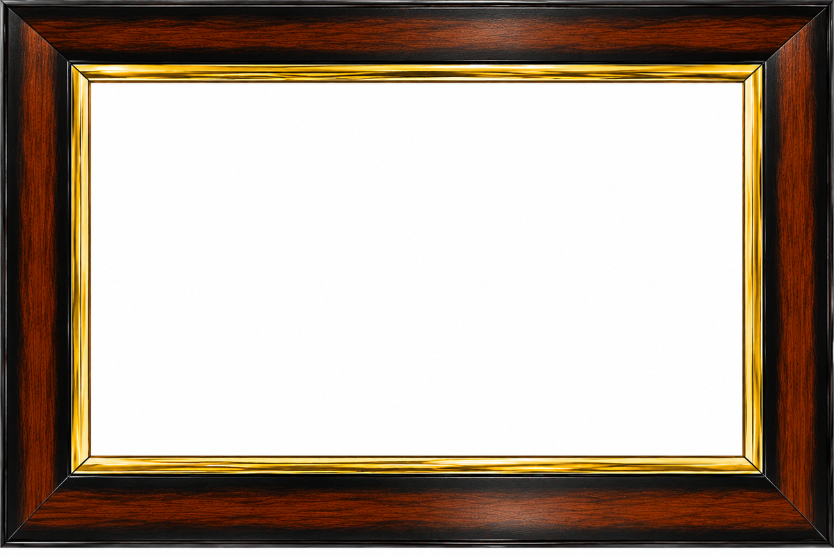 Premium Wooden Photo Frame – Dark Brown & Gold Finish