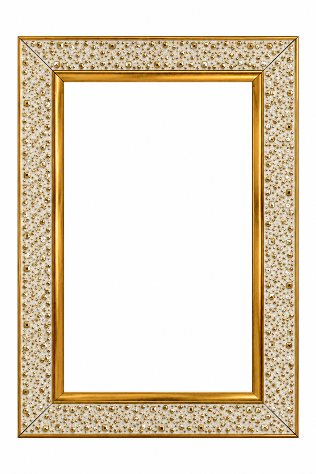 Premium White & Gold Designer Photo Frame | Elegant Textured Picture Frame for Wedding, Anniversary, Family Photos & Home Décor | Multiple Sizes Available