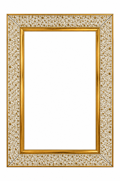 Premium White & Gold Designer Photo Frame | Elegant Textured Picture Frame for Wedding, Anniversary, Family Photos & Home Décor | Multiple Sizes Available