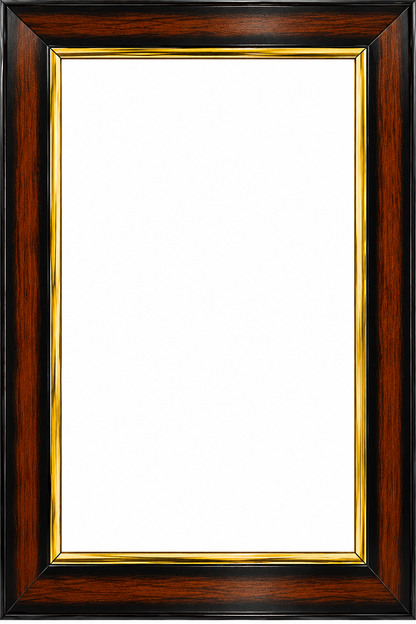 Premium Wooden Photo Frame – Dark Brown & Gold Finish