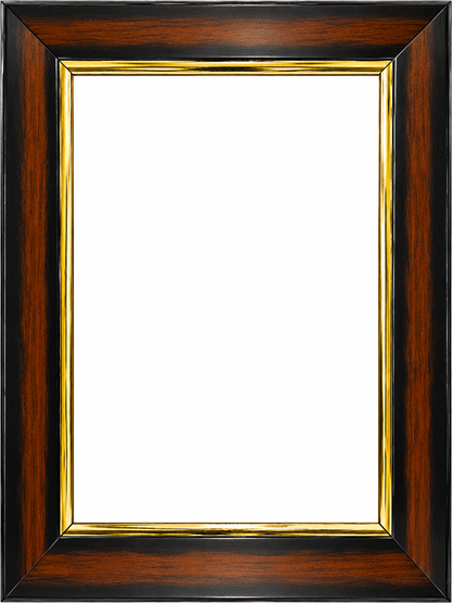 Premium Wooden Photo Frame – Dark Brown & Gold Finish