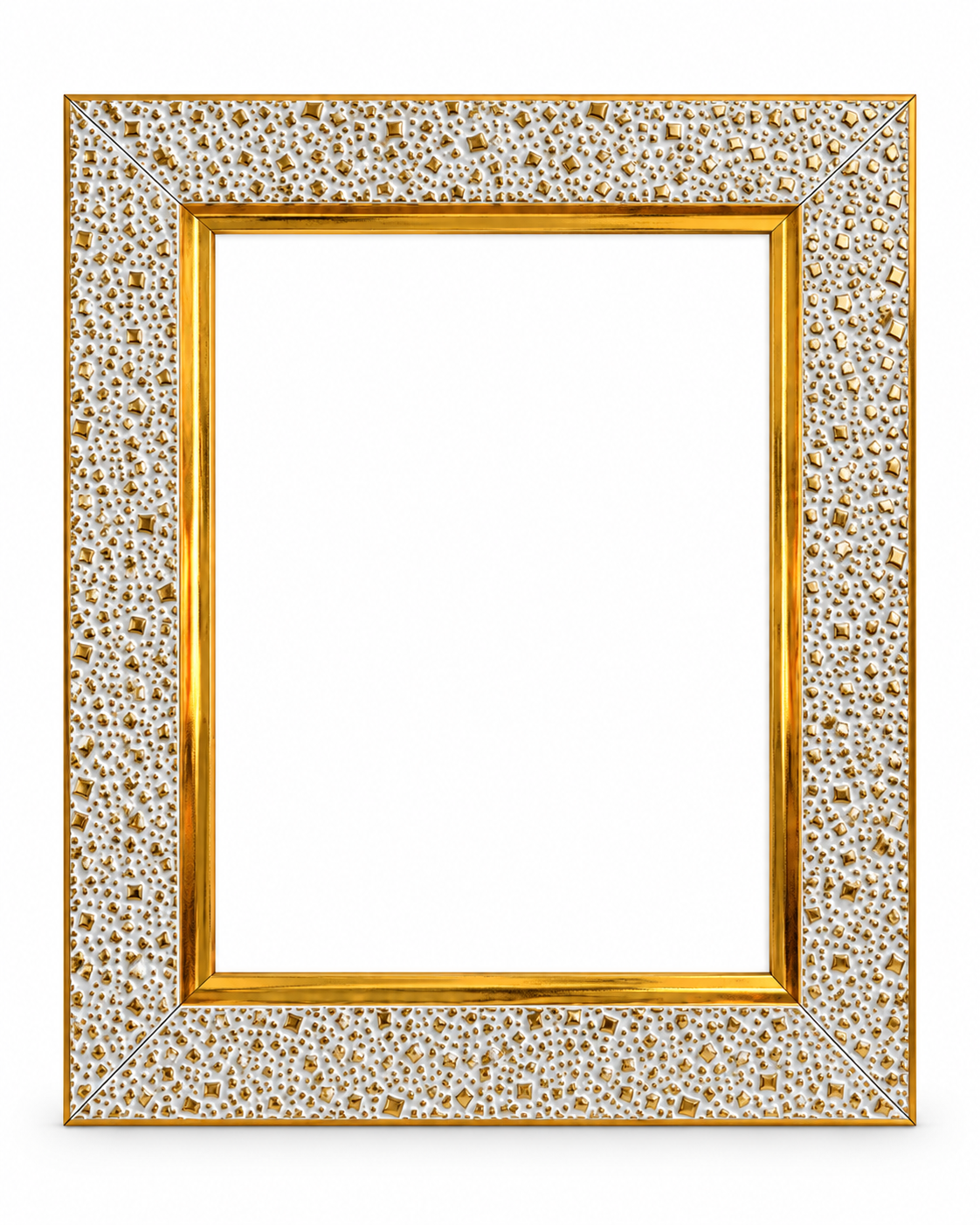Premium White & Gold Designer Photo Frame | Elegant Textured Picture Frame for Wedding, Anniversary, Family Photos & Home Décor | Multiple Sizes Available