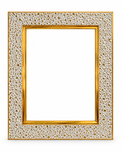 Premium White & Gold Designer Photo Frame | Elegant Textured Picture Frame for Wedding, Anniversary, Family Photos & Home Décor | Multiple Sizes Available