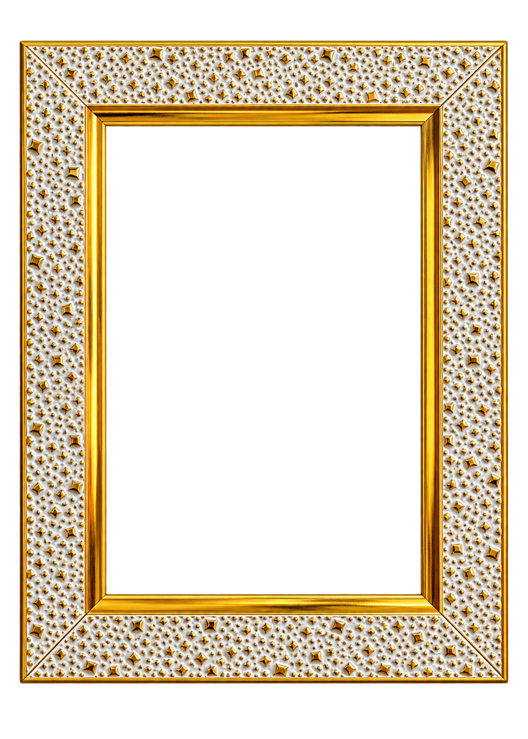 Premium White & Gold Designer Photo Frame | Elegant Textured Picture Frame for Wedding, Anniversary, Family Photos & Home Décor | Multiple Sizes Available
