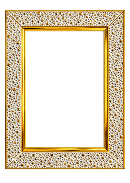 Premium White & Gold Designer Photo Frame | Elegant Textured Picture Frame for Wedding, Anniversary, Family Photos & Home Décor | Multiple Sizes Available