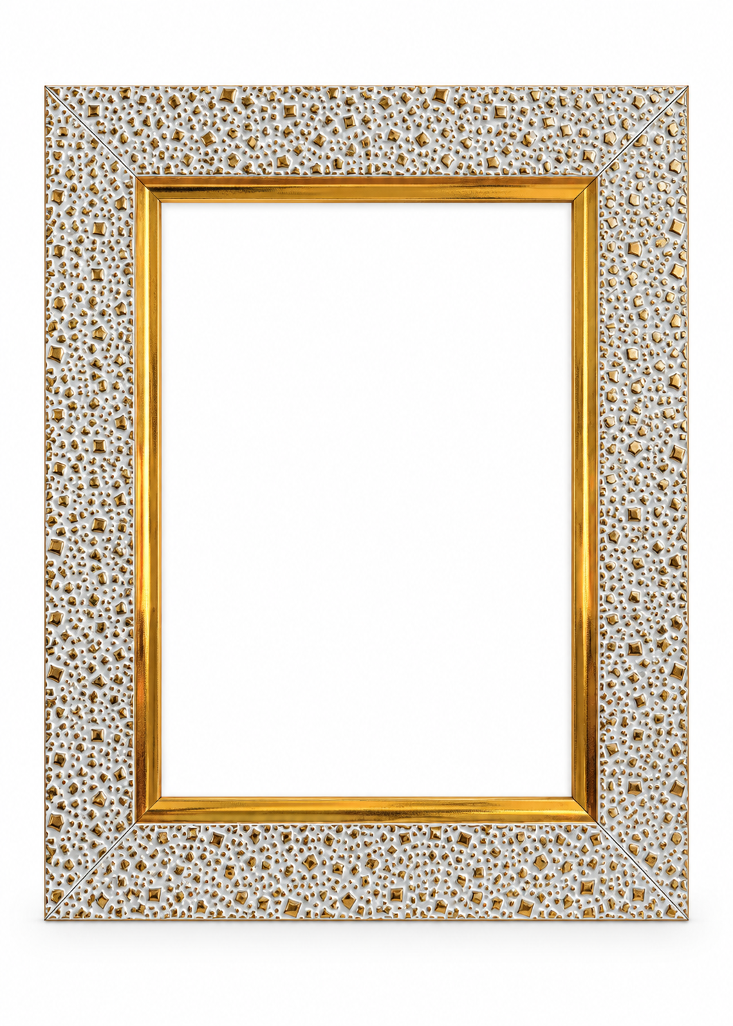 Premium White & Gold Designer Photo Frame | Elegant Textured Picture Frame for Wedding, Anniversary, Family Photos & Home Décor | Multiple Sizes Available